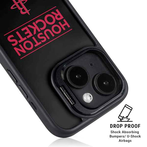 NBA Houston Rockets Standard - Black iPhone 15 Kickstand Case
